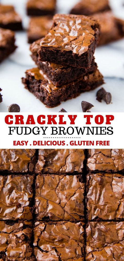 Best Gluten Free Brownies, Brownie Vegan, Gluten Free Brownies Recipe, Glutenfri Baking, Dairy Free Brownies, Brownies From Scratch, Brownie Toppings, Gluten Free Chocolate Chip, Best Gluten Free