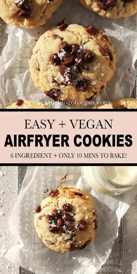 Air Fryer Cookies, Ninja Airfryer, Vegan Air Fryer, Airfryer Recipe, Air Fryer Recipes Vegetarian, Vegan Baking Recipes, Airfryer Recipes, Low Carb Vegan, Power Foods