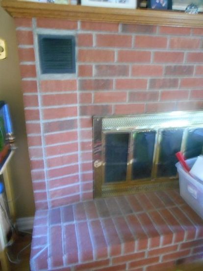 Heatilator Fireplace Remodel, Removing Fireplace, Heatilator Fireplace, Floor Fireplace, Fireplace Vent, Remodel Fireplace, Wood Burning Fireplace Inserts, Red Brick Fireplaces, Faux Fireplace Mantels