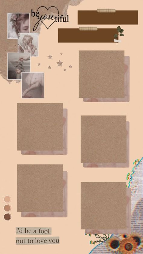 Collage Template Aesthetic, 6 Photo Collage Template, Photo Collage Template Instagram, Collage Template Instagram, Aesthetic Schedule, Baby Pink Wallpaper Iphone, Iphone Wallpaper Planets, Wallpaper Template, Scrapbook Patterns