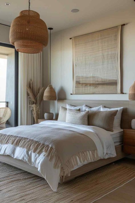 Bedroom Inspirations Master Japandi, Japandi Loft Bedroom, Japandi Interiors Bedroom, Bedroom Japandi, Spanish Finca, Japandi Bedroom Design, Japandi Bedroom Ideas, Japandi Bedroom, Bedroom Nordic