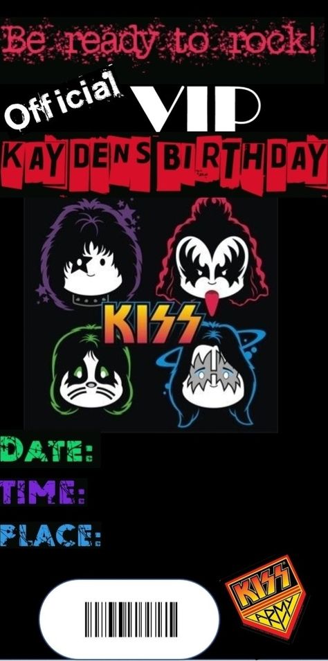 Kiss Band Birthday Party, Kiss Band Party, Kiss Birthday Party, Banda Kiss, Kiss Party, Rockstar Party, Rockstar Birthday, Birthday Kiss, Football 49ers