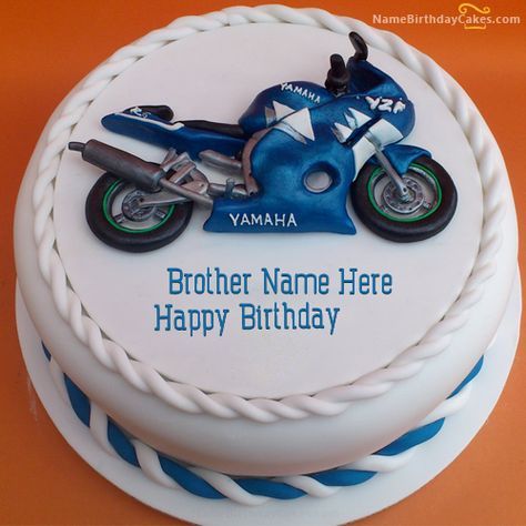 Dear chand bhai Cake For Brother, Bike Birthday Cake, Birthday Cake For Brother, Motorcycle Birthday Cakes, Happy Birthday Cake Writing, Kue Fondant, Birthday Cake Write Name, Motorcycle Cake, Bike Birthday