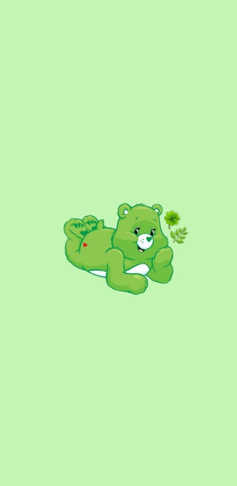 Good luck bear care bear cute wallpaper Lucky Bear Wallpaper, Care Bear Lockscreen, Care Bear Iphone Wallpaper, Lucky Care Bear Wallpaper, Green Care Bear Wallpaper, Care Bares Wallpaper, Good Luck Bear Wallpaper, Green Care Bear Aesthetic, Lucky Care Bear Aesthetic