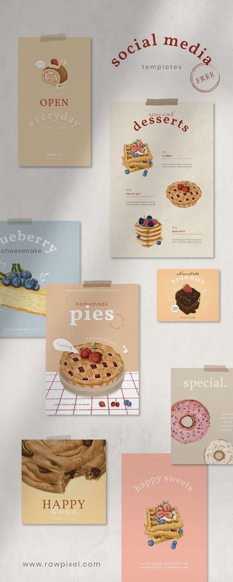 Bakery Branding Design, Pastel Desserts, Baked Sweets, 귀여운 음식 그림, Bakery Branding, Wallpaper Computer, Cocoppa Wallpaper, Photographie Portrait Inspiration, Social Media Promotion