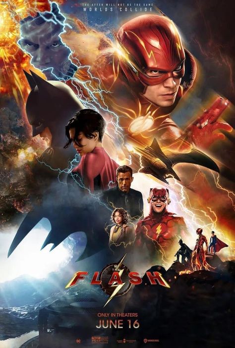 The Flash 2023, Berry Allen, The Flash Poster, Dc Crossover, Justice League Art, The Flash Movie, Flash Characters, Comic Book Frames, Comic Collage