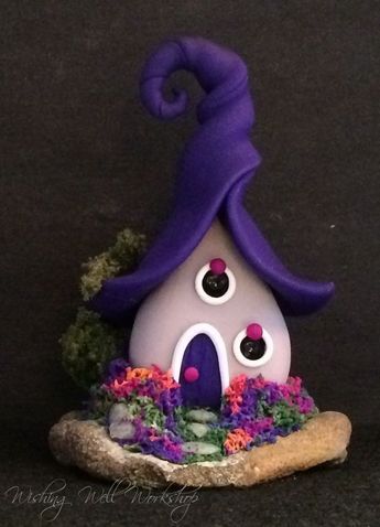 Clay Fairy, Clay Fairy House, Polymer Clay Fairy, Clay Fairies, Wishing Well, Polymer Clay Art, Fairy House, A Rock, Blogger Themes