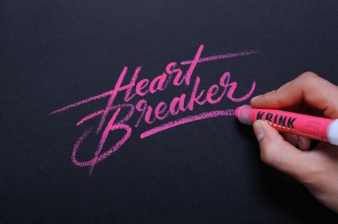 Woods Reference, Embroidery Quotes, Inspiration Typographie, Heart Breaker, Hand Lettering Inspiration, Neon Printing, Beautiful Lettering, Types Of Lettering, Script Lettering