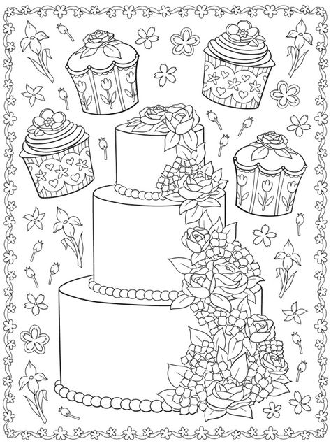 Welcome to Dover Publications Dover Coloring Pages, Cake Coloring, Cupcake Coloring Pages, Creative Haven Coloring Books, Food Coloring Pages, Coloring Pages Inspirational, Kid Coloring Page, Adult Coloring Designs, Dover Publications