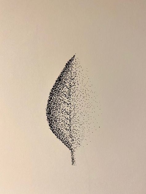 Stippling Art Easy For Beginners, Small Stippling Tattoo, Stipple Art Easy, Pointalism Tattoo Design, Stipple Art Ideas, Stippling Art Nature, Stipling Ideas Easy, Doted Art Drawing, Dot Art Simple