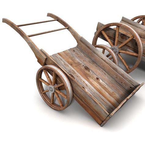 medieval wheelbarrow Medieval Wheelbarrow, Miniature Wagon, Wheelbarrow Planter, Wooden Cart, Medieval Furniture, Wooden Wagon, Flower Cart, 3d Modelle, Wagon Wheel