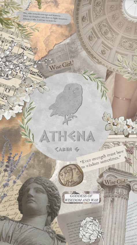 Athena cabin 6 #athena #cabin6 #percyjackson #percyjacksonandtheolympians #beauty #outfitinspo #nature #vibes #music #quotes Cabin 6 Athena, Titans Greek Mythology, Athena Aesthetic, Cabin Wallpaper, Athena Cabin, Athena Greek Goddess, Athena Goddess Of Wisdom, Percy Jackson Cabins, Percy Jackson Wallpaper