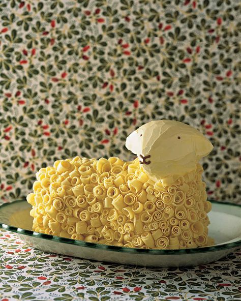 Lamb Cake Recipes | Martha Stewart Living — Our take on the traditional Easter dessert ups the ante by adding white chocolate to the mix Lamb Cake Recipe, Butter Lamb, White Chocolate Curls, Easter Lambs, Easter Bake, Easter Foods, Lamb Cake, Leftover Recipes, Easter Recipe