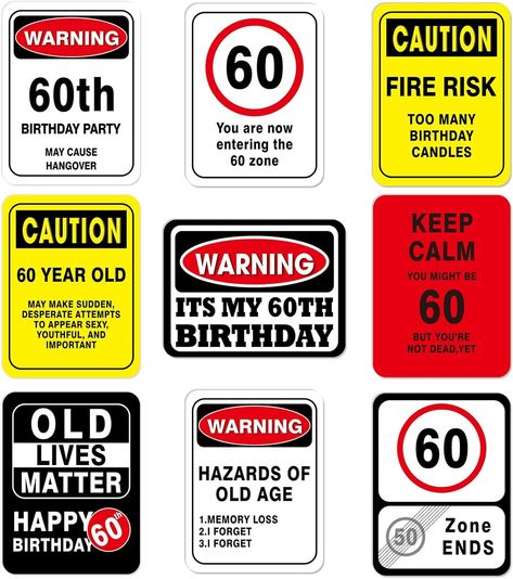 Amazon.com: 60th Birthday Decorations - 9 PCs 60 Years Funny Signs 60s Decorations, 60th Party Yard Garden Banner Table Centerpieces Door Wall Windows Signs Picture Props for Men Women, Happy Bday Old Decor : Home & Kitchen 60th Birthday For Men Decoration, 60 Birthday Party Decoration For Women, Mens 60th Birthday Party Decorations, 60th Birthday Ideas For Man, 60 Birthday Decorations Women, 60 Party Ideas Women, 60 Year Old Birthday Ideas Men, Happy 60th Birthday Funny For Men, Men’s 60th Birthday Party Ideas