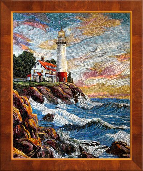 Saad R. Mikhaiel Mosaic: gallery Landscape Mosaic, Mosaic Madness, Mosaic Tile Art, Mosaic Pieces, Waves Crashing, Mosaic Artwork, Soyut Sanat Tabloları, Love Of God, Mosaic Projects