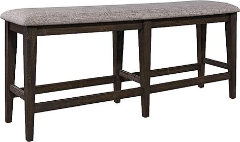 Amazon.com - Liberty Furniture Industries Double Bridge Counter Bench, W60 x D15 x H26, Dark Brown/Gray - Table Benches Counter Bench, Counter Height Bench, Bedroom Furniture Bench, Upholstered Dining Bench, Club Furniture, Casual Dining Rooms, Hillsdale Furniture, Brown Furniture, Ski Lodge