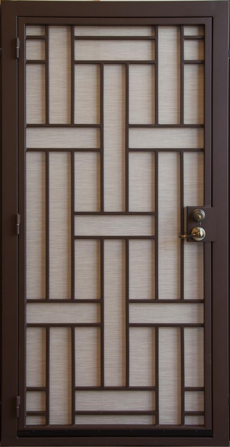 Tucson Security Doors & Security Screen Doors - Affordable Fence & Gates Security Door Design, Iron Security Doors, Window Grill Design Modern, Security Screen Door, Grill Gate Design, Metal Doors Design, Steel Door Design, Iron Door Design, Main Entrance Door Design