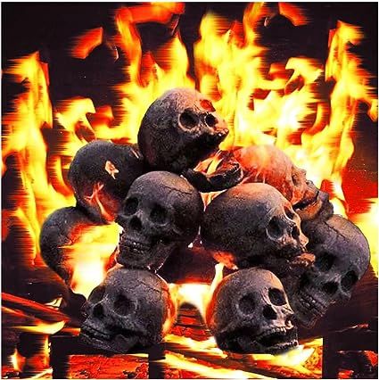 5 Piece Reusable Skeleton Flame Fireproof Ceramic for Bonfire, Campfire, Fireplace, Barbecue Simulation Skull Props Skull Fire Pit, Fire Log, Skull Fire, Ceramic Products, Ceramic Fiber, Fire And Stone, Skull Decor, Human Skull, Art Halloween