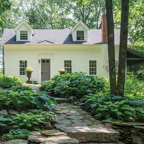 Cottage Journal, Oak Floorboards, A Room With A View, Custom Slipcovers, Maine Cottage, House Restoration, Cottage Exterior, Room With A View, French Cottage