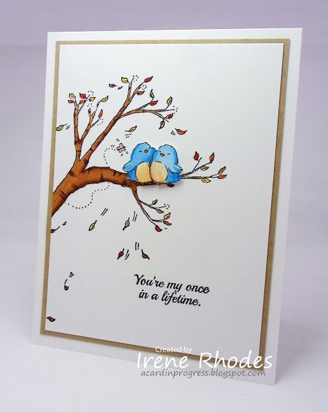 Art Impressions Rubber Stamps: AICS27 - Love Birds Clear Stamps.handmade anniversary card. Greeting Cards Handmade Anniversary, Anniversary Canvas Painting Ideas, Watercolor Anniversary Card, Homemade Anniversary Cards, Scrapbook Cards Ideas, Cards For Scrapbook, Handmade Anniversary Card, Anniversary Cards For Couple, Diy Anniversary Cards