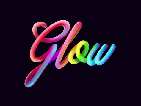 Glow Glow Typography, Glowing Letters, Glow Logo, Neon Typography, Typography Shirt Design, Neon Logo, Type Illustration, Creative Typography, Motivational Art