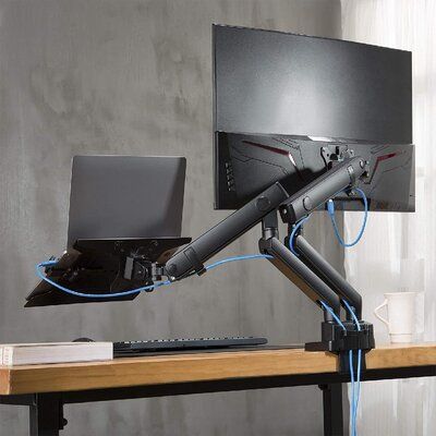 【SAVE VALUABLE SPACE】Heavy-duty metal base only take up 5.7" x 4.3" desk surface. The c-clamp and grommet mounting options support up to 1.9" desk thick. Setup Inspiration, Computer Desk Setup, Monitor Arm, Desktop Setup, Monitor Mount, High Tech Gadgets, Gaming Room Setup, Bedroom Decor Design, Pc Case