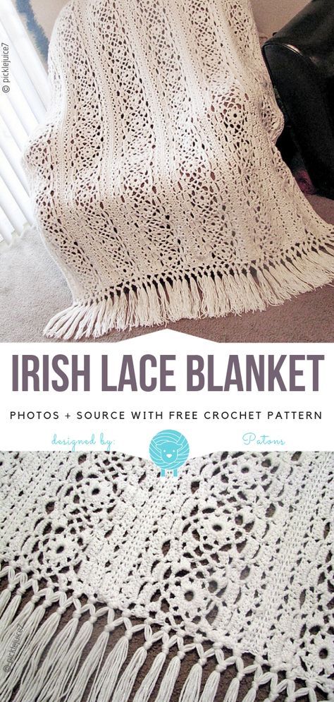 Lace Blanket, Irish Lace Crochet Pattern, Beau Crochet, Confection Au Crochet, Crochet For Beginners Blanket, Crochet Lace Pattern, Crochet Simple, Irish Lace Crochet, Afghan Patterns