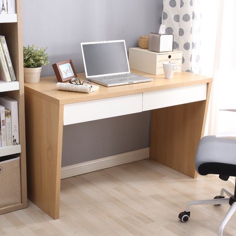 Desk with drawers Small Study Table, Computer Table Design, Dresser Minimalist, Creative Desk, Study Table Designs, Desk Laptop, Home Minimalist, Creative Desks, Desk Drawers