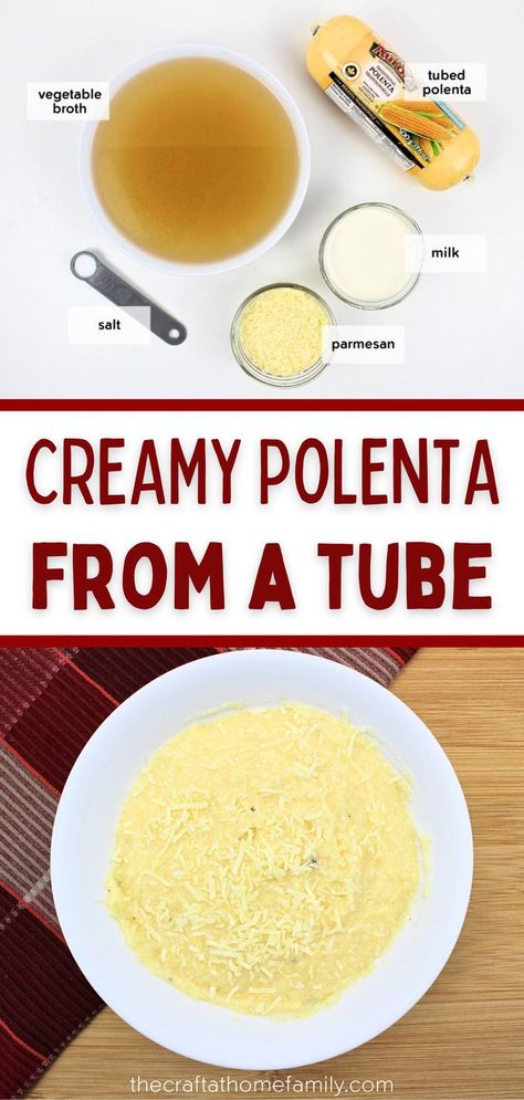 Tube Polenta Recipe, Polenta Recipes Healthy, Tube Polenta, Parmesan Polenta, Cheese Polenta, How To Cook Polenta, Polenta Recipes, Creamy Polenta, Happy Cooking