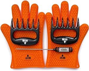 Orange Gloves, Grilling Accessories, Bbq Tool Set, Silicone Gloves, Digital Meat Thermometer, Bbq Gloves, Giveaway Alert, Bbq Set, Meat Thermometer