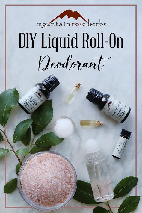 Deodorant Diy, Essential Oil Deodorant, Deodorant Recipe, Herb Diy, Roll On Deodorant, Deodorant Recipes, Diy Deodorant, Homemade Deodorant, Mountain Rose