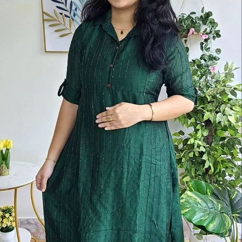 Feeding Party Wear Dress, Full Collar Kurti Design, Feeding Kurtis Design With Zip, Feeding Kurtis Design, Maternity Party Wear, Feeding Kurti, Feeding Kurtis, Collar Kurti Design, Collar Kurti