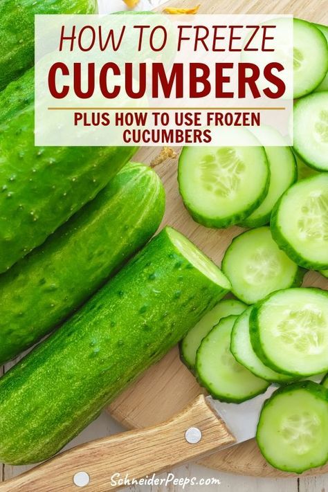 Freeze Cucumbers, Freezing Cucumbers, Preserve Cucumbers, Preserving Cucumbers, Cucumber Harvest, Infusing Water, Freezing Food Guide, Cucumber Lemonade, Cucumber Soup