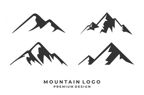 Ensemble De Conception De Logo De Montag... | Premium Vector #Freepik #vector #logo #nature #montagne #rock Mountain Logo Minimalist, Logo Montagne, Mountain Logo Design, Mountains Logo, Summit Logo, Adventure Logo Design, Mountain Vector, Hill Logo, Peak Logo