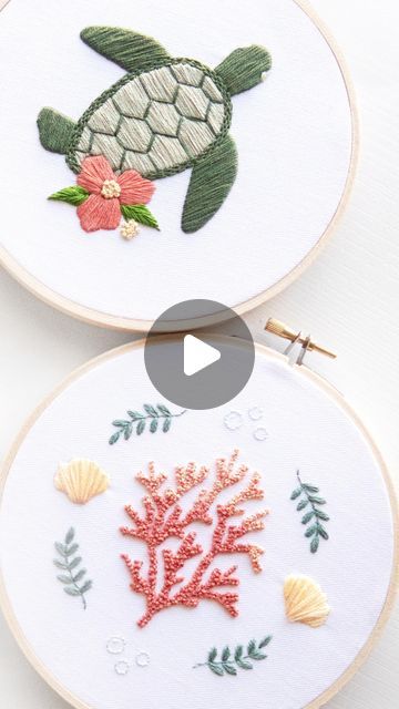 Embroidery by Emily June on Instagram: "Earlier this year I enjoyed hosting workshops on Saba island in the Caribbean. I designed patterns exclusively for the workshops, and in honor of summer, they’re available for you to stitch for a limited time! 

If you’ve stitched my patterns before, these are a little different - both the Sea Turtle and Coral Reef embroidery patterns include two versions, one more advanced, one much simpler and geared towards children (so a great group activity!) It’s also laid out a little differently. 

These are also extremely beginner friendly, so if you are wanting a relatively quick project or are totally new to embroidery and a little intimidated, these designs are perfect! 

You can find these two Limited Edition patterns in my website under Digital Embroide Under The Sea Embroidery, Coral Reef Embroidery, Saba Island, Hosting Workshops, Reef Embroidery, Turtle Embroidery, Digital Embroidery Patterns, Learn Embroidery, Modern Embroidery