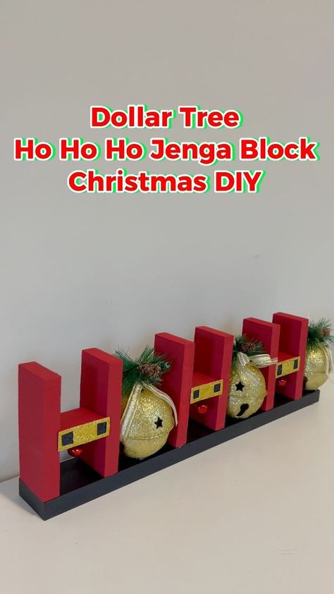 Jenga Blocks Christmas Tree, Jenga Christmas Tree Diy, Jenga Crafts Ideas Christmas, Jenga Block Christmas Trees, Block Reindeer Craft, Diy Christmas Crafts Using Jenga Blocks, Jenga Blocks Christmas Crafts, Jenga Christmas Crafts, Christmas Jenga Block Crafts