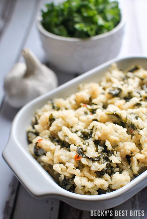 Kale Risotto, Creamy Kale, Vegetarian Main Dish, Healthy Dinner Recipe, Vegetarian Main Dishes, Risotto Recipes, Lean Protein, Food Cooking, Dinner Recipe