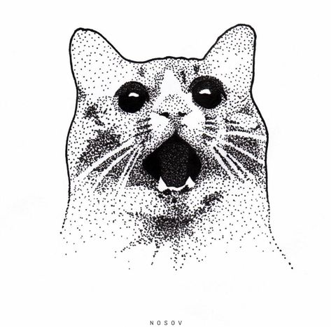 Dotwork Cat Tattoo, Dotwork Tattoo Design, Dotwork Art, Pointalism Art, Cat Tattoo Ideas, Circle Tattoos, Draw The Squad, Tattoo Sketch, Dot Work Tattoo