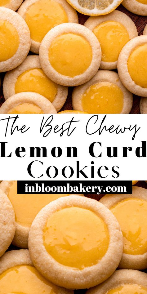 These lemon curd thumbprint cookies are soft and chewy lemon sugar cookies with luscious lemon curd centers.