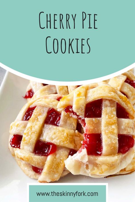 Cherry Pie Cookies Recipes, Cherry Pie Filling Cookies, Healthy Cherry Pie, Cherry Pie Crust, Cherry Pie Bites, Cherry Pie Cookies, Impressive Dessert, Bakery Treats, Pie Cookies