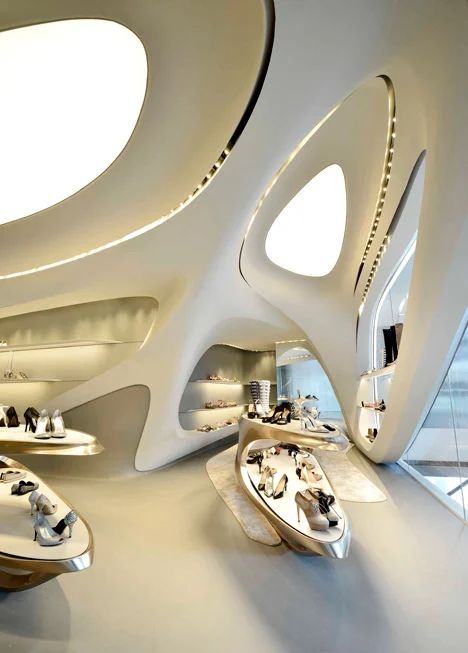 Zaha Hadid Interior, Architecture Cool, Computational Design, Zaha Hadid Architecture, Zaha Hadid Design, Futuristic Interior, Zaha Hadid Architects, Organic Architecture, Retail Interior