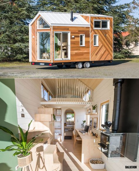 Bois Perdus Tiny House is Home Office on Wheels With Sleeping Loft Office On Wheels, Tiny House Mobile, Lost Woods, House Dream, Best Tiny House, Home On Wheels, Sleeping Loft, Tiny House Interior, Tiny House Living