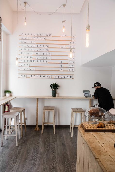 bermont specialty coffee shop barcelona Coffee Barcelona, Small Shop Interior, European Coffee, Modern Coffee Shop, Small Coffee Shop, Bubble Tea Shop, Coffee Geek, Coffee Bar Design, Speciality Coffee Shop