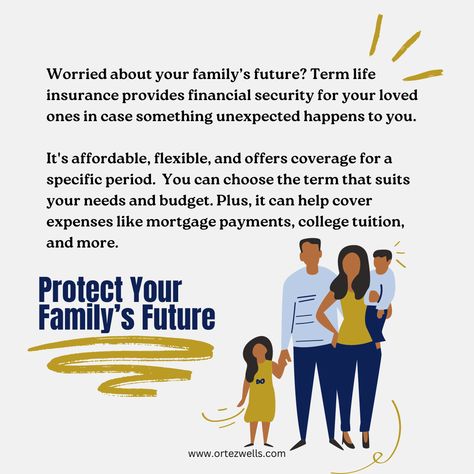 Protect your family's future with term life insurance! 💼 Affordable, flexible coverage for peace of mind. Choose your term, secure their tomorrow. #FinancialSecurity #FamilyFirst #TermLife #LifeInsurance Life Insurance Awareness Month, Term Life Insurance, Family First, Life Insurance, Peace Of Mind, Insurance, Mindfulness, Quick Saves