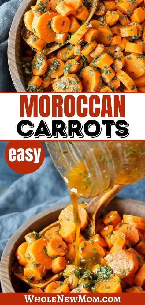 This Moroccan carrot recipe is easy to make and gives you just the right amount of Spicy! These Moroccan carrots take just minutes to prepare and are delicious as a side dish or as part of a salad recipe. Perfect for Vegan, Keto, and Whole30 diets. Moroccan Carrot, Moroccan Carrot Salad, Roasted Rainbow Carrots, Carrot Recipe, Moroccan Carrots, Nourishing Food, Clean Foods, Side Dish Recipes Healthy, Using A Pressure Cooker