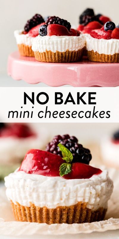 Haskap Recipes, Breakfast Hosting, No Bake Mini Cheesecakes, Mini No Bake Cheesecake, Mini Cheesecakes Easy, Individual Pies, Mini Cheesecake Recipes, Mini Torte, Baked Cheesecake Recipe