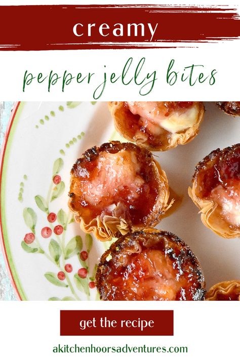 Kick off your next gathering with a bang by serving these Creamy Pepper Jelly Bites. With their irresistible flavor combination, they are sure to wow your guests. Don��’t wait, try this ultimate party starter today! Cream Cheese Pepper Jelly Bites, Appetizers With Pepper Jelly, Pepper Jam Appetizers, Hot Pepper Jelly Appetizers, Cream Cheese And Pepper Jelly Appetizers, Pepper Jelly Appetizer Recipes, Cheesy Thumbprints With Pepper Jelly, Pepper Jelly Recipe Appetizers, Pepper Jelly Phyllo Cups