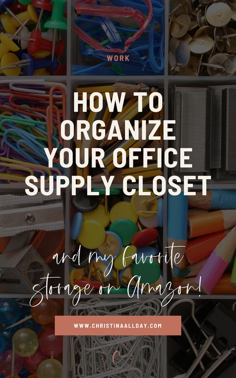 15 BEST WAYS TO ORGANIZE AN OFFICE SUPPLY CLOSET - To help you organize your office needs and de-clutter your workstation, every space or department needs a good office supply closet – a place to house everything. How To Organize Office Supplies At Work, Closet Organization For Office Supplies, Supply Closet Organization Office, Organize Office Supplies At Work, Organize Office Supplies At Home, Office Storage Closet Organization, Home Office Supply Storage, Storage For Office Supplies, Storing Office Supplies