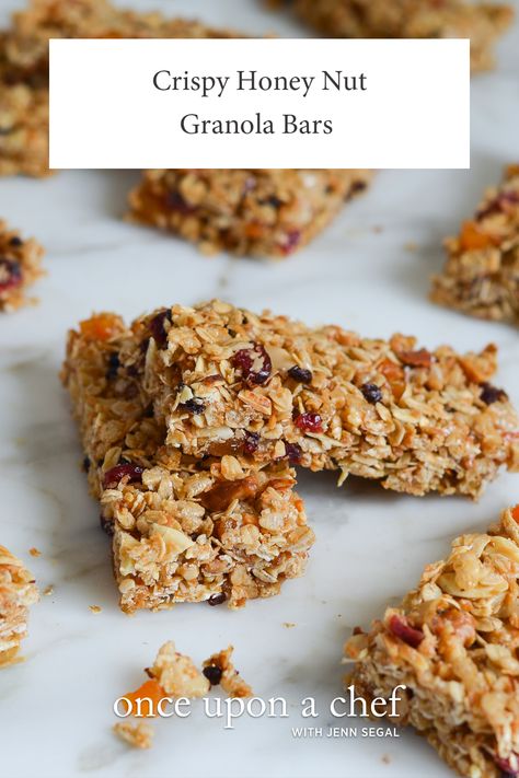 Crispy Honey Nut Granola Bars Nut Granola Bars, Crispy Granola, Healthy Calories, Bars Healthy, Once Upon A Chef, Nut Granola, Homemade Granola Bars, Granola Bar, Cereal Bars