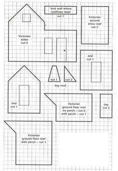 Gingerbread House Blueprint – Victorian House – Celebrating Christmas Gingerbread House Template Printable, Gingerbread House Patterns, Gingerbread House Template, Gingerbread House Recipe, House Template, Houses Ideas, Doll House Plans, Glitter Houses, Cardboard House